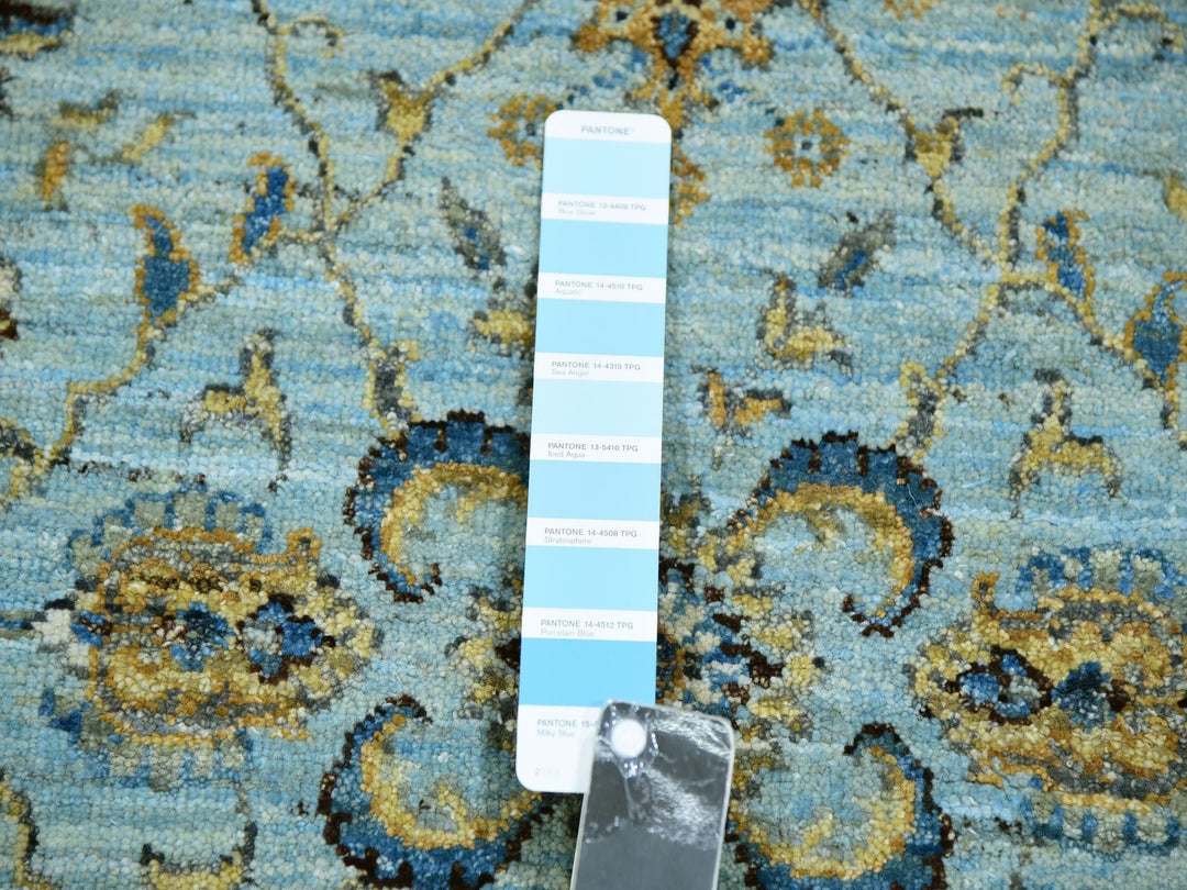 2'6" x 14'0" New Hand Knotted Blue Wool Runner Oriental Rug - MOA10276033