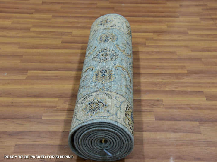 2'6" x 14'0" New Hand Knotted Blue Wool Runner Oriental Rug - MOA10276033