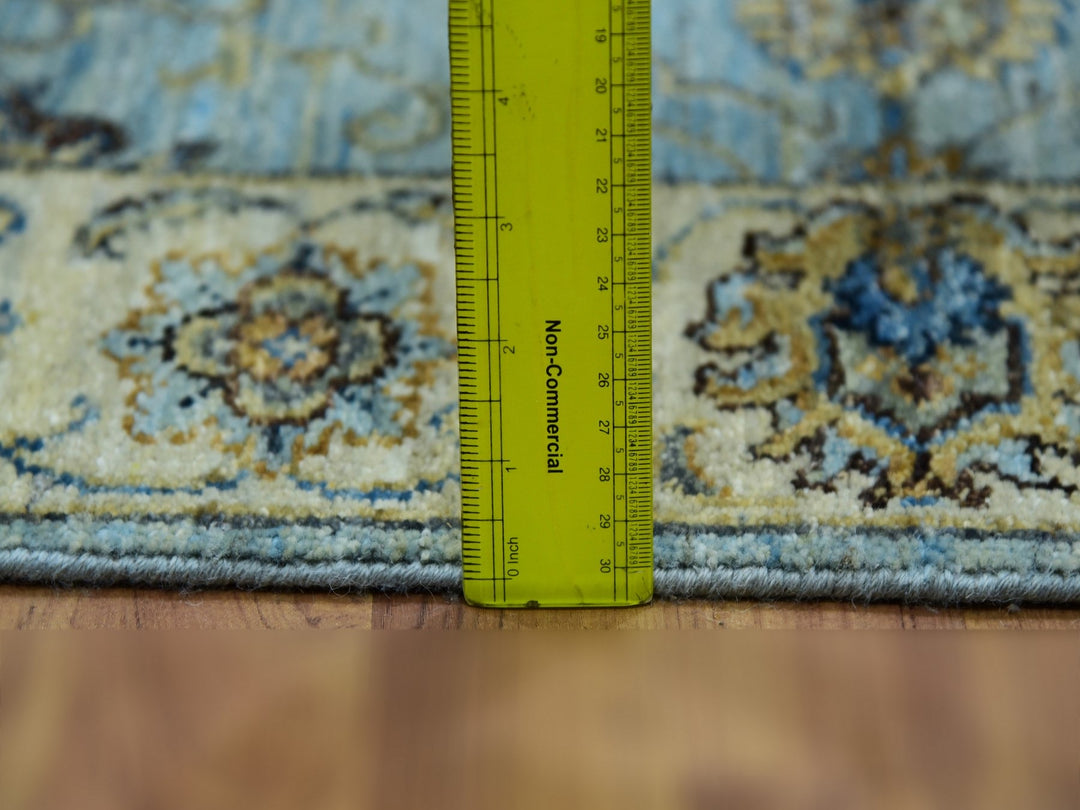 2'6" x 14'0" New Hand Knotted Blue Wool Runner Oriental Rug - MOA10276033