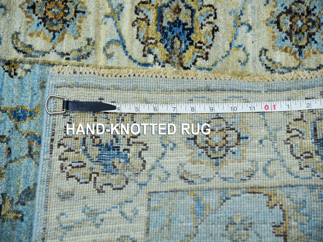 2'6" x 14'0" New Hand Knotted Blue Wool Runner Oriental Rug - MOA10276033