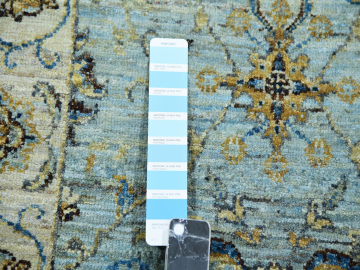 2'6" x 12'0" New Hand Knotted Blue Wool Runner Oriental Rug - MOA10276035