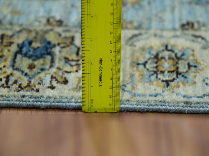 2'6" x 12'0" New Hand Knotted Blue Wool Runner Oriental Rug - MOA10276035