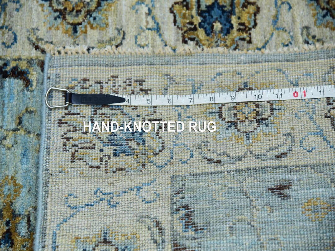 2'6" x 12'0" New Hand Knotted Blue Wool Runner Oriental Rug - MOA10276035