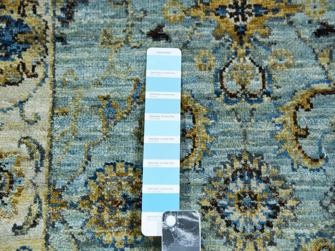 2'6" x 22'0" New Hand Knotted Blue Wool Runner Oriental Rug - MOA10276036