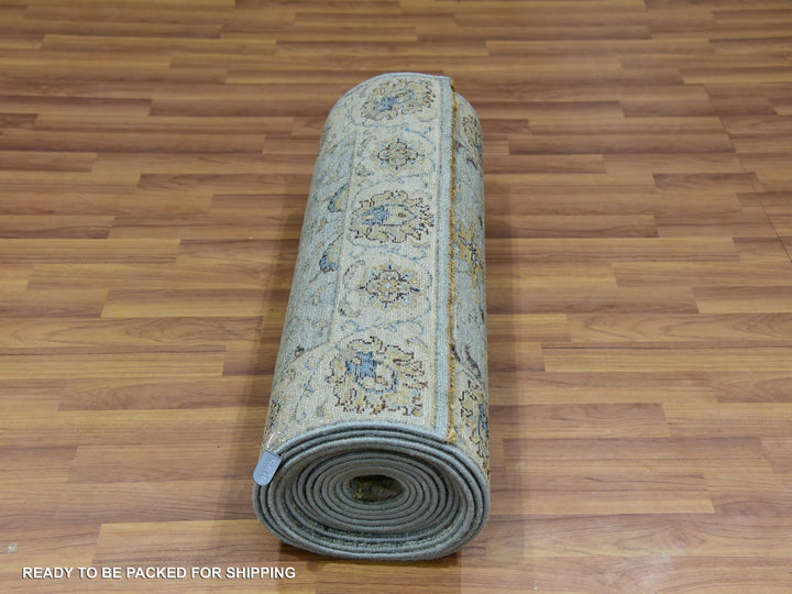 2'6" x 22'0" New Hand Knotted Blue Wool Runner Oriental Rug - MOA10276036