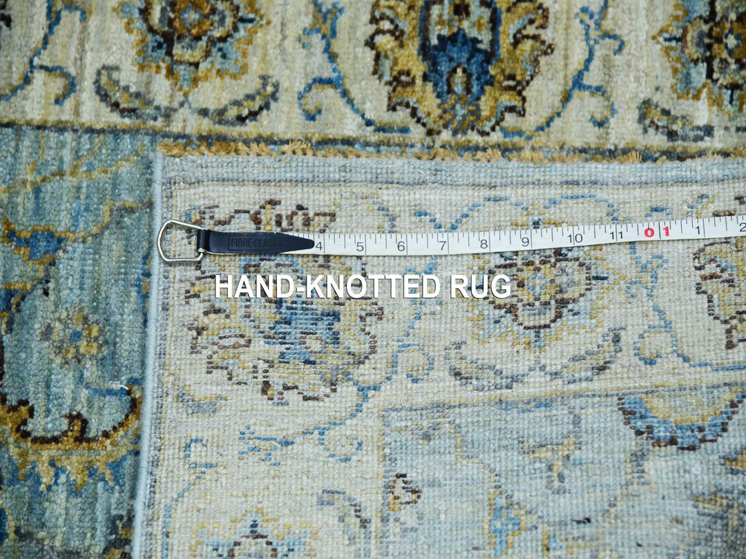 2'6" x 22'0" New Hand Knotted Blue Wool Runner Oriental Rug - MOA10276036