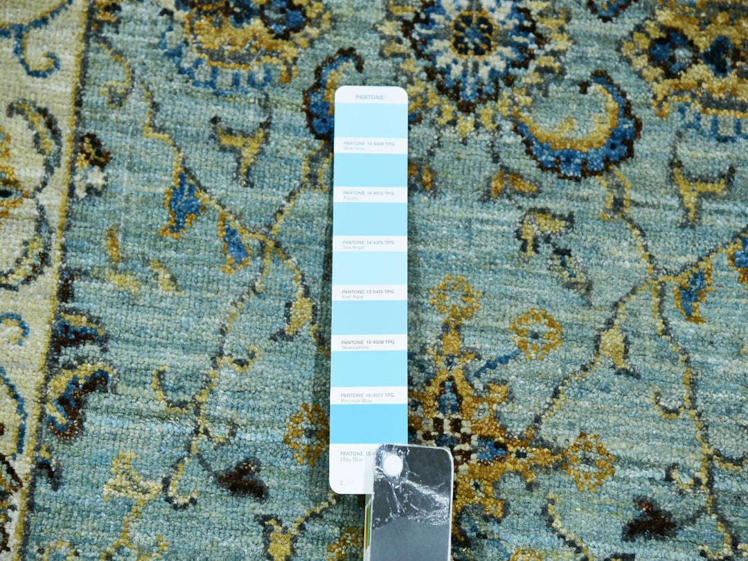 2'6" x 25'8" New Hand Knotted Blue Wool Runner Oriental Rug - MOA10276037