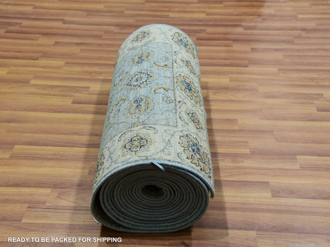 2'6" x 25'8" New Hand Knotted Blue Wool Runner Oriental Rug - MOA10276037