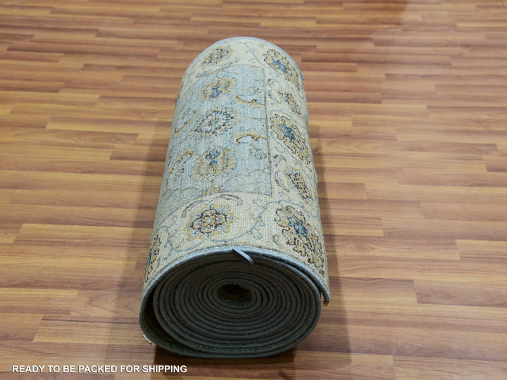 2'6" x 25'8" New Hand Knotted Blue Wool Runner Oriental Rug - MOA10276037