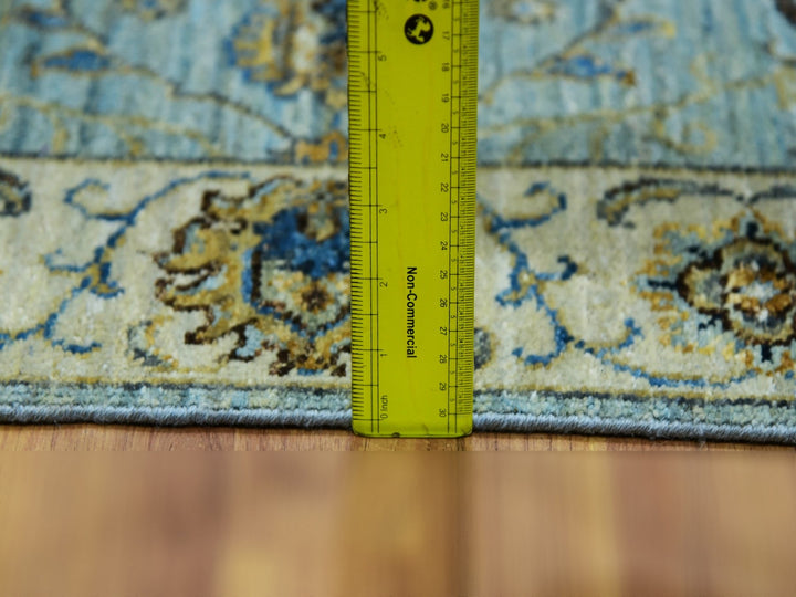 2'6" x 25'8" New Hand Knotted Blue Wool Runner Oriental Rug - MOA10276037