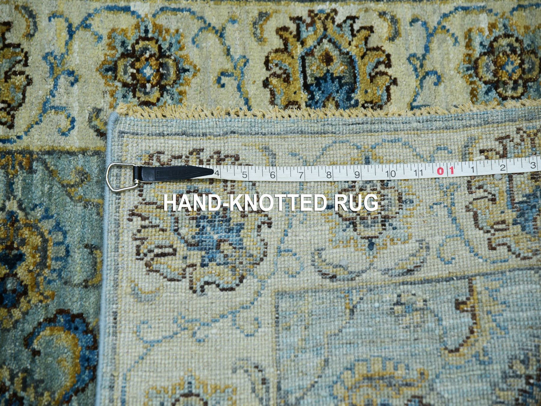 2'6" x 25'8" New Hand Knotted Blue Wool Runner Oriental Rug - MOA10276037