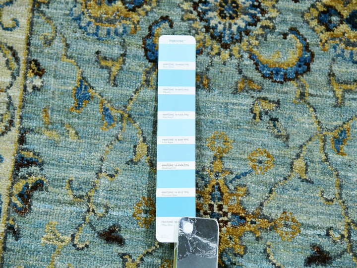 2'9" x 24'3" New Hand Knotted Blue Wool Runner Oriental Rug - MOA10276038