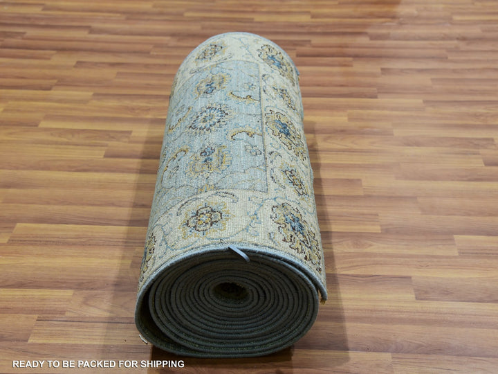 2'9" x 24'3" New Hand Knotted Blue Wool Runner Oriental Rug - MOA10276038