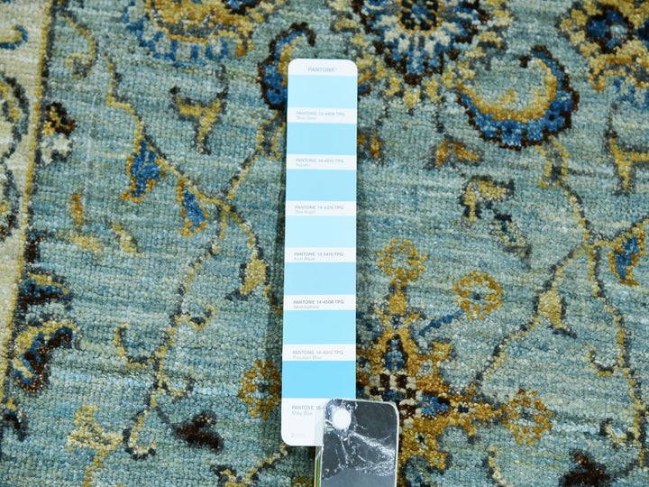 2'8" x 29'9" New Hand Knotted Blue Wool Runner Oriental Rug - MOA10276039