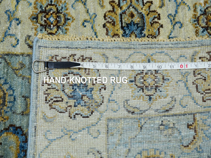 2'8" x 29'9" New Hand Knotted Blue Wool Runner Oriental Rug - MOA10276039