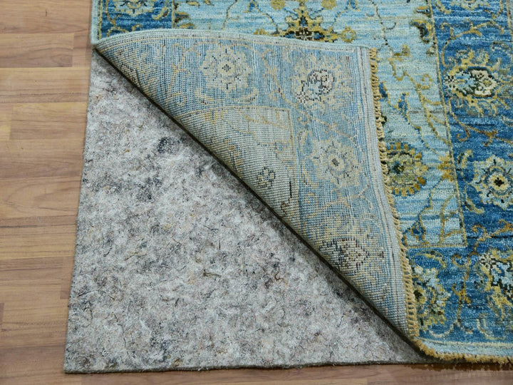 2'6" x 14'0" New Hand Knotted Blue Wool Runner Oriental Rug - MOA10276050