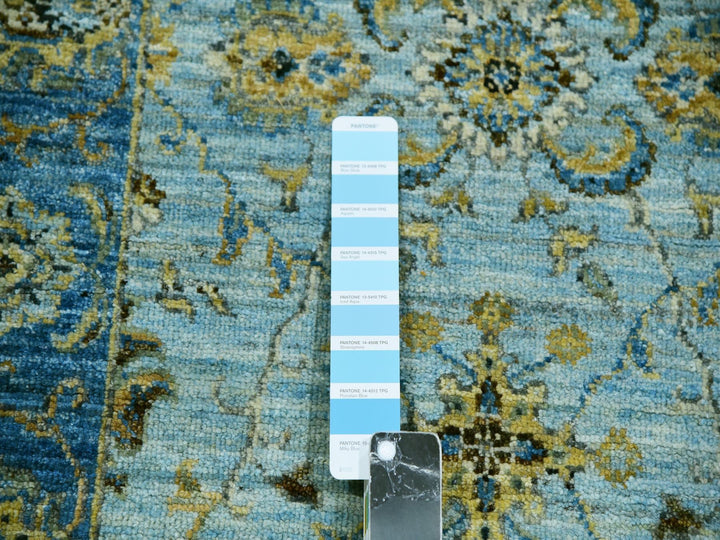 2'6" x 14'0" New Hand Knotted Blue Wool Runner Oriental Rug - MOA10276050