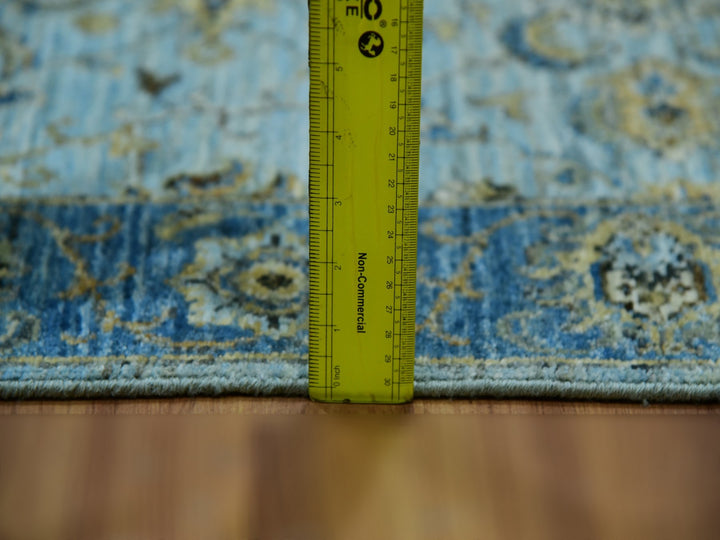 2'6" x 14'0" New Hand Knotted Blue Wool Runner Oriental Rug - MOA10276050