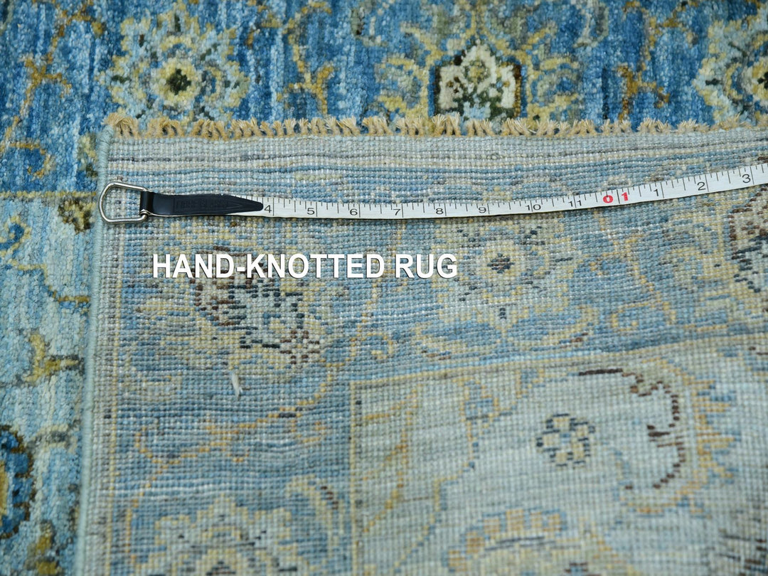 2'6" x 14'0" New Hand Knotted Blue Wool Runner Oriental Rug - MOA10276050