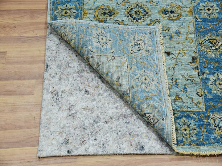 2'8" x 21'11" New Hand Knotted Blue Wool Runner Oriental Rug - MOA10276052