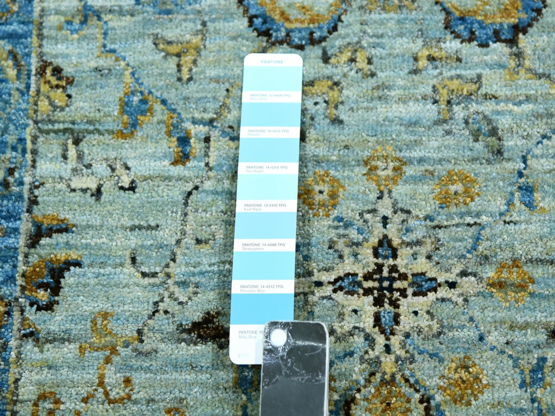 2'8" x 21'11" New Hand Knotted Blue Wool Runner Oriental Rug - MOA10276052