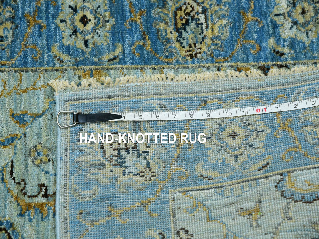 2'8" x 21'11" New Hand Knotted Blue Wool Runner Oriental Rug - MOA10276052