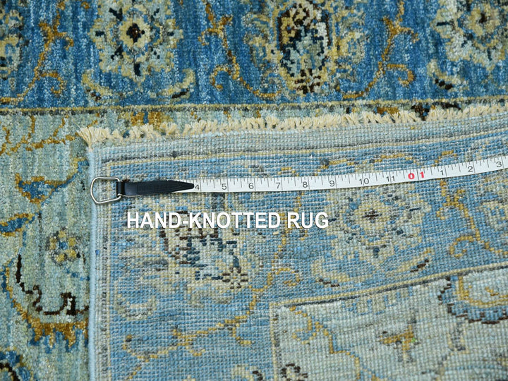 2'8" x 21'11" New Hand Knotted Blue Wool Runner Oriental Rug - MOA10276052