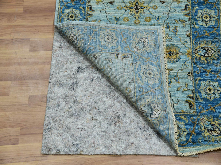 2'8" x 24'1" New Hand Knotted Blue Wool Runner Oriental Rug - MOA10276053