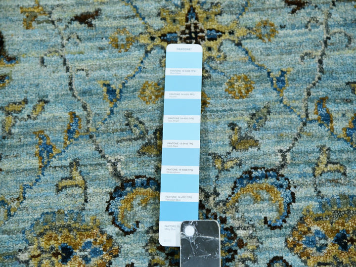 2'8" x 24'1" New Hand Knotted Blue Wool Runner Oriental Rug - MOA10276053