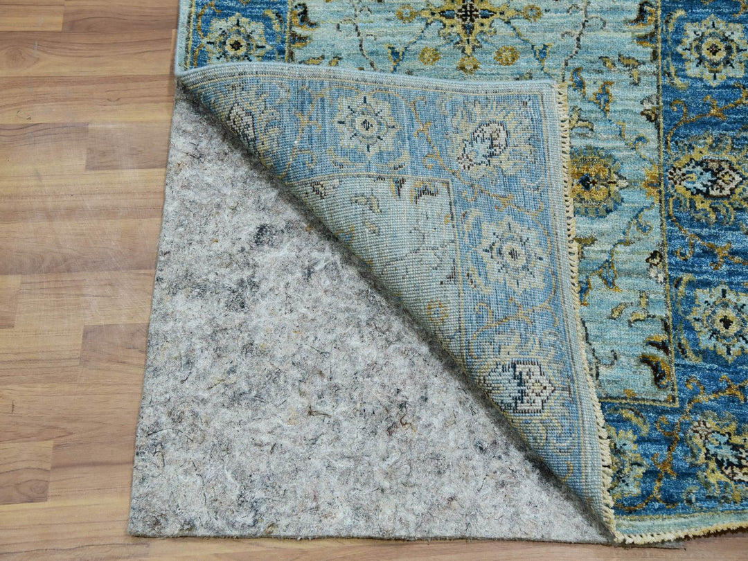 2'8" x 29'10" New Hand Knotted Blue Wool Runner Oriental Rug - MOA10276054