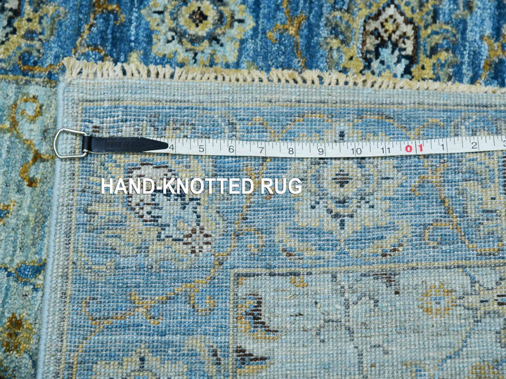 2'8" x 29'10" New Hand Knotted Blue Wool Runner Oriental Rug - MOA10276054