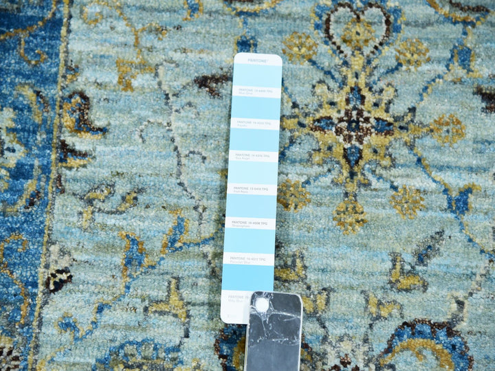 2'7" x 25'10" New Hand Knotted Blue Wool Runner Oriental Rug - MOA10276055
