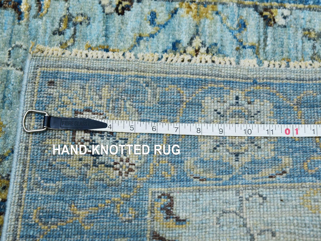 2'7" x 25'10" New Hand Knotted Blue Wool Runner Oriental Rug - MOA10276055