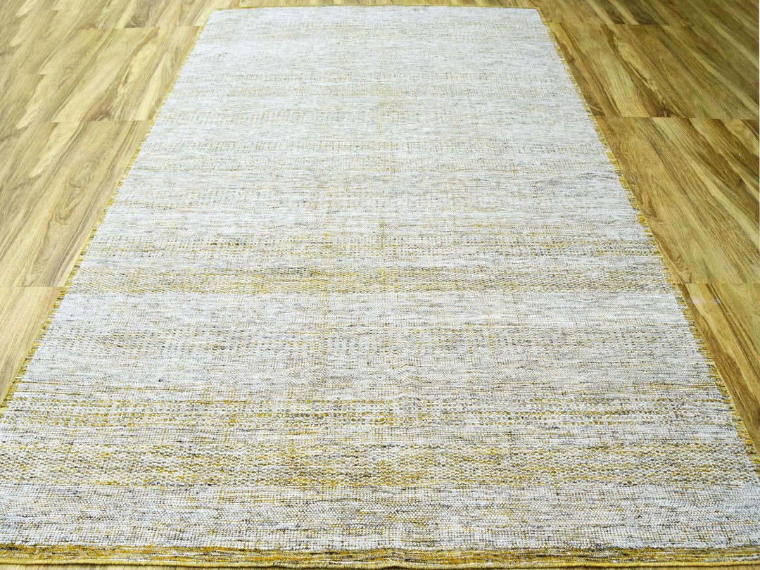 10'1" x 14'1" New Hand Knotted Yellow Wool Rectangle Oriental Rug - MOA10276064