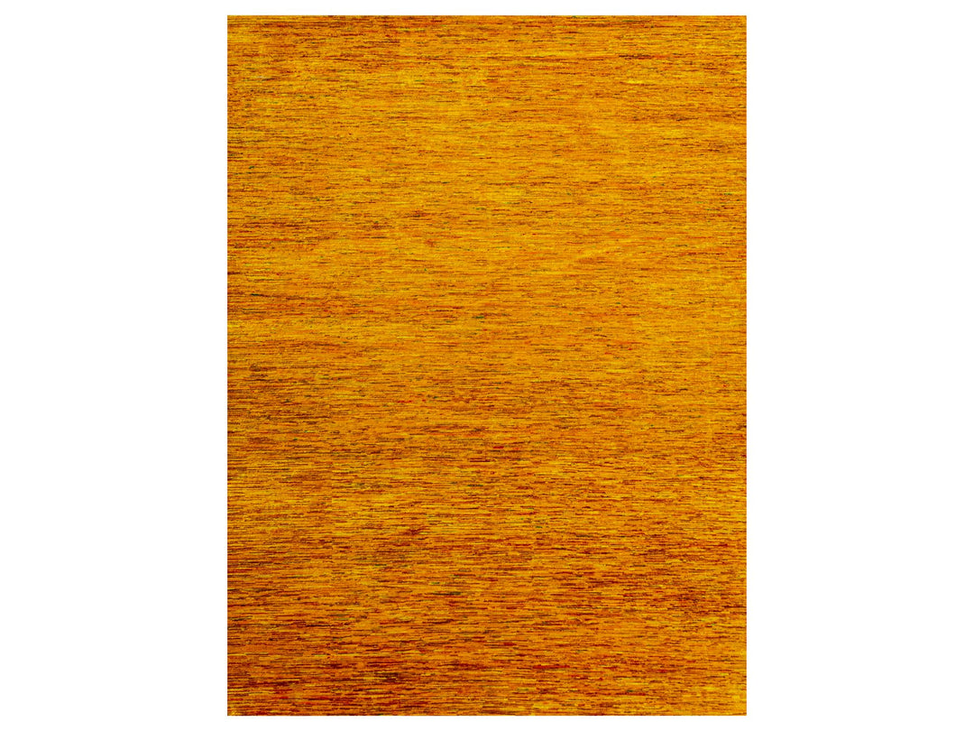 8'11" x 11'10" New Hand Knotted Yellow Sari Silk Rectangle Oriental Rug - MOA10276068