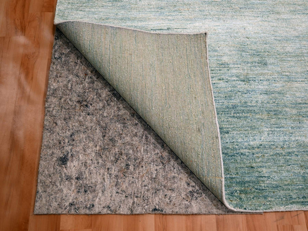 9'0" x 12'3" New Hand Knotted Green Sari Silk Rectangle Oriental Rug - MOA10276070