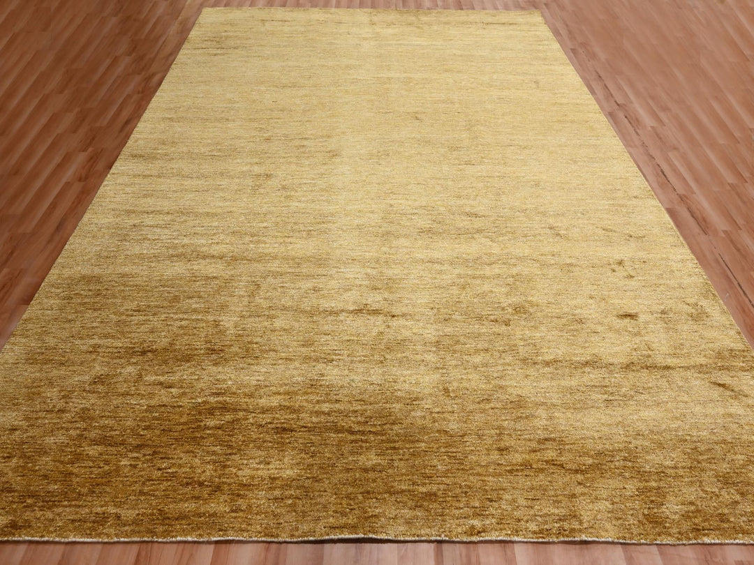 8'11" x 12'1" New Hand Knotted Brown Sari Silk Rectangle Oriental Rug - MOA10276072