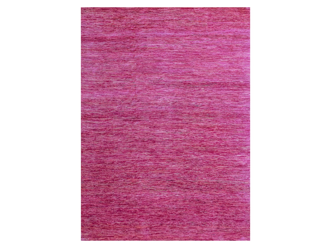 8'11" x 12'3" New Hand Knotted Pink Sari Silk Rectangle Oriental Rug - MOA10276075