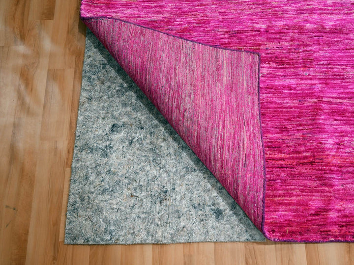 8'11" x 12'3" New Hand Knotted Pink Sari Silk Rectangle Oriental Rug - MOA10276075