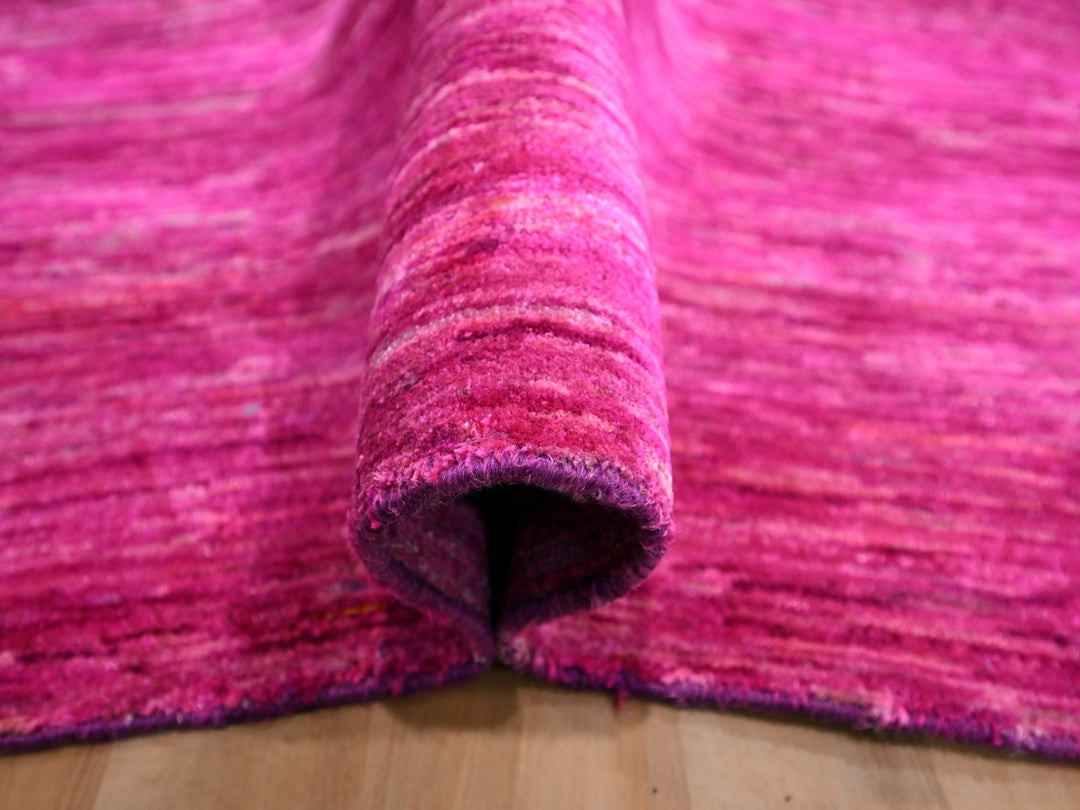 8'11" x 12'3" New Hand Knotted Pink Sari Silk Rectangle Oriental Rug - MOA10276075