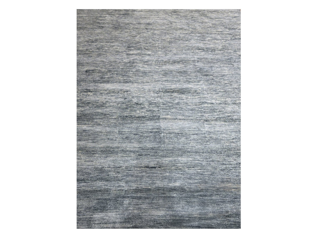 9'1" x 12'2" New Hand Knotted Grey Wool Rectangle Oriental Rug - MOA10276076