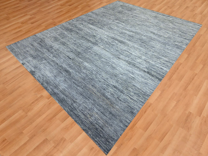 9'1" x 12'2" New Hand Knotted Grey Wool Rectangle Oriental Rug - MOA10276076