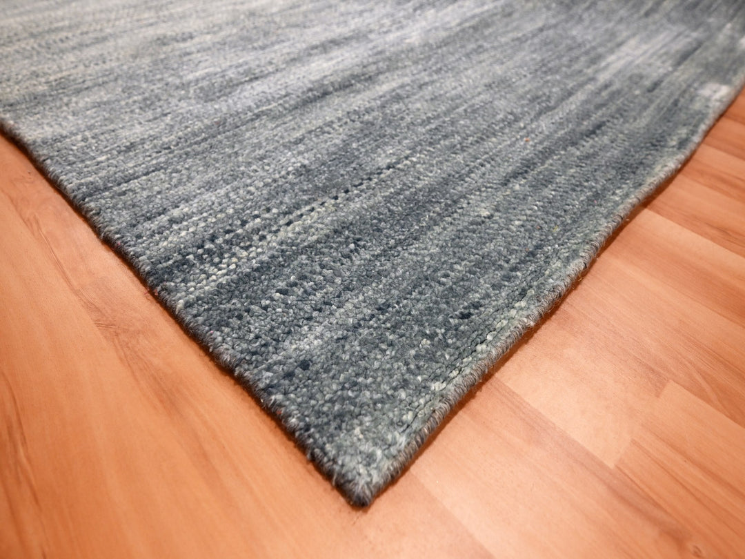 9'1" x 12'2" New Hand Knotted Grey Wool Rectangle Oriental Rug - MOA10276076
