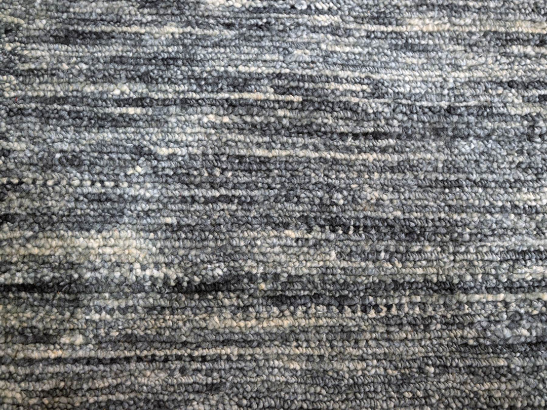 9'1" x 12'2" New Hand Knotted Grey Wool Rectangle Oriental Rug - MOA10276076