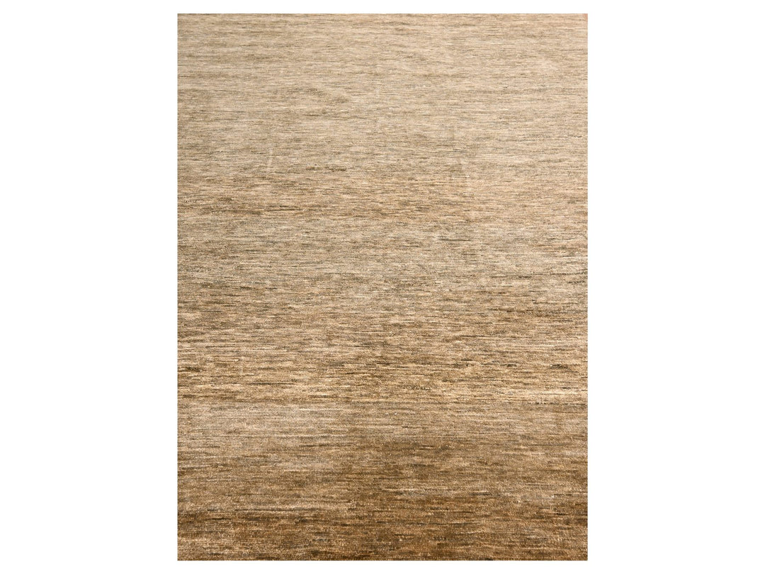 9'4" x 12'4" New Hand Knotted Brown Wool Rectangle Oriental Rug - MOA10276078