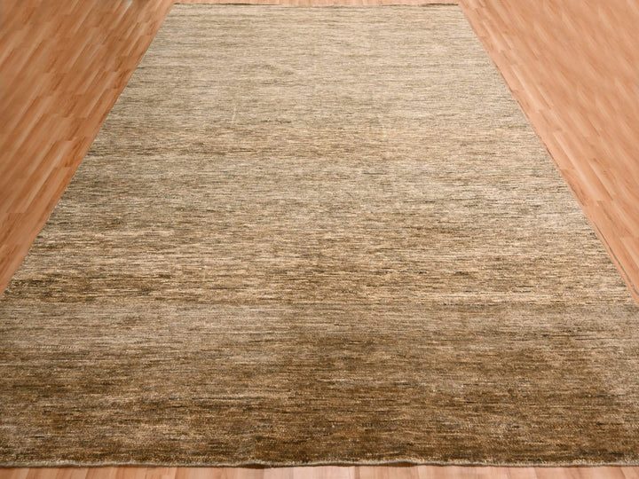 9'4" x 12'4" New Hand Knotted Brown Wool Rectangle Oriental Rug - MOA10276078