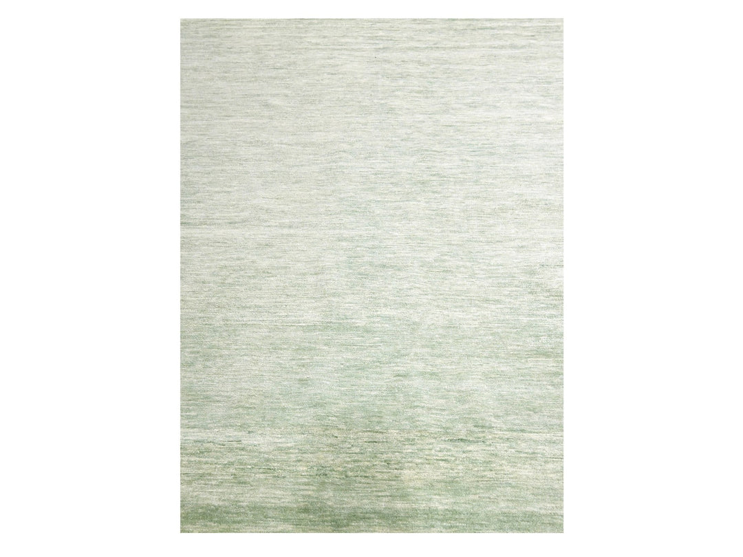 9'4" x 12'4" New Hand Knotted Green Wool Rectangle Oriental Rug - MOA10276080
