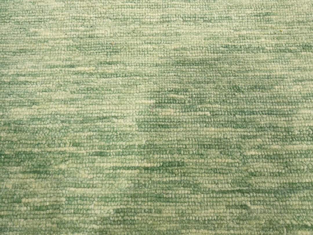 9'4" x 12'4" New Hand Knotted Green Wool Rectangle Oriental Rug - MOA10276080