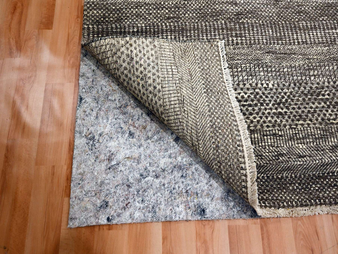 8'0" x 9'11" New Hand Knotted Brown Wool Rectangle Oriental Rug - MOA10276084