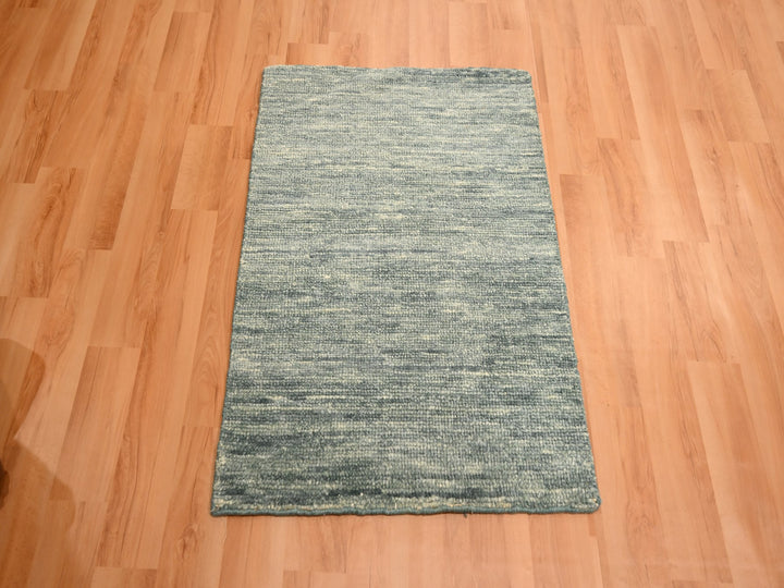 2'0" x 3'0" New Hand Knotted Grey Wool Rectangle Oriental Rug - MOA10276088